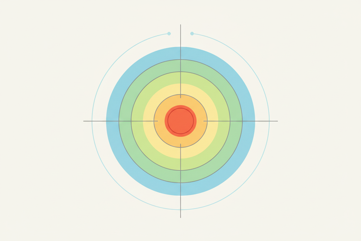 Three-phase ROAS target timeline showing learning, calibration, and optimization phases